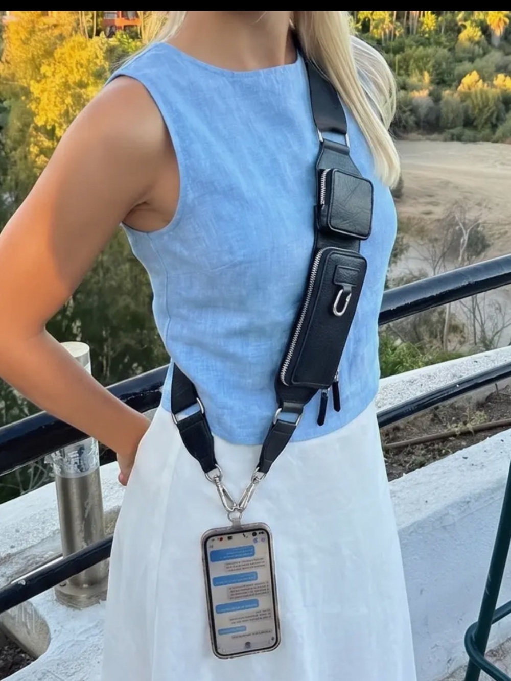 Zip & Clip RFID Crossbody Strap Wallet